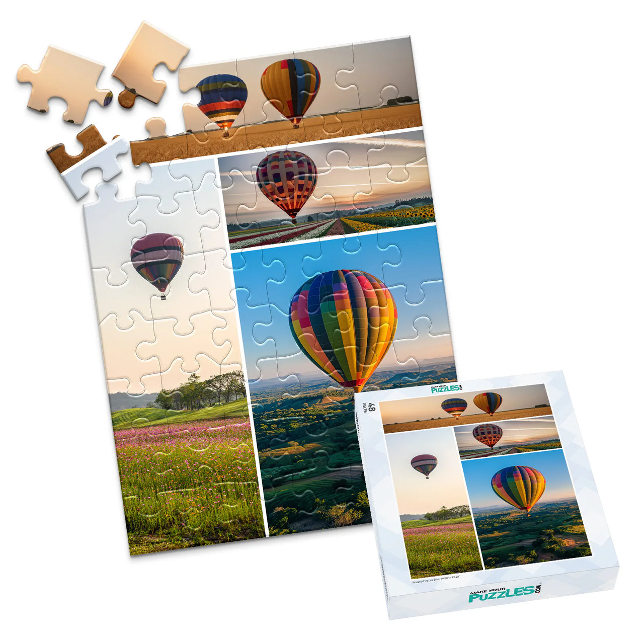 4 Collage Banner Mosaic Photo Puzzle - 48 piece and box