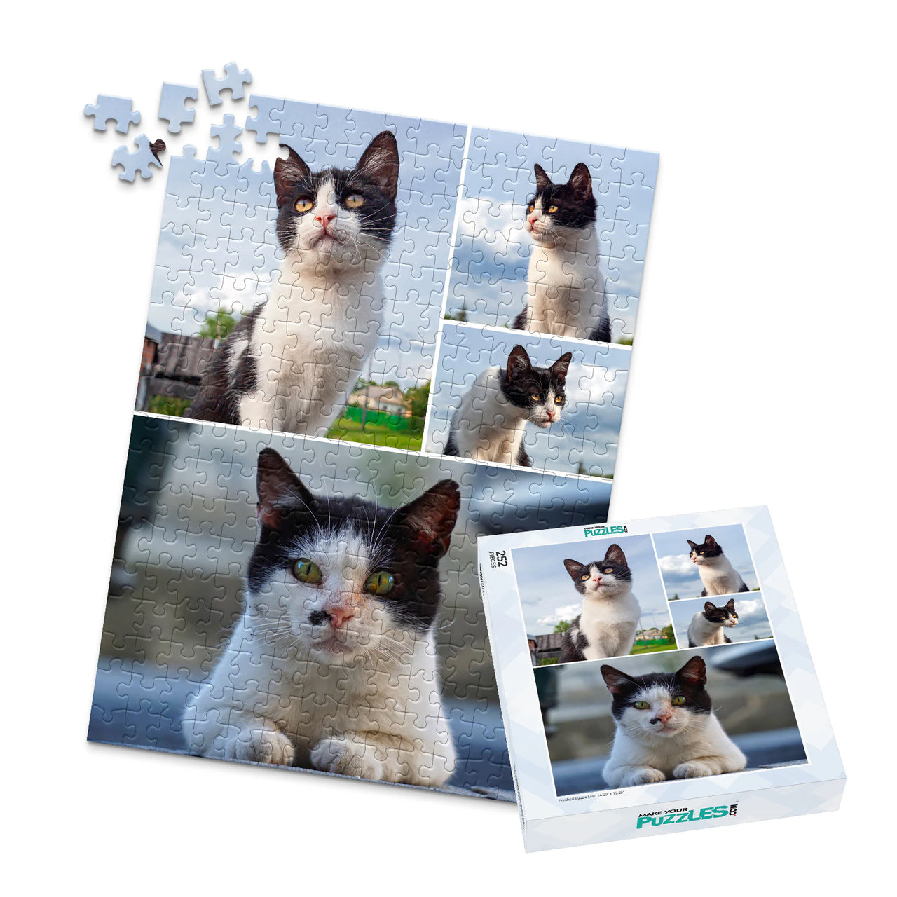 4 Collage Feature Left Photo Puzzle – Panorama - 252 piece and box