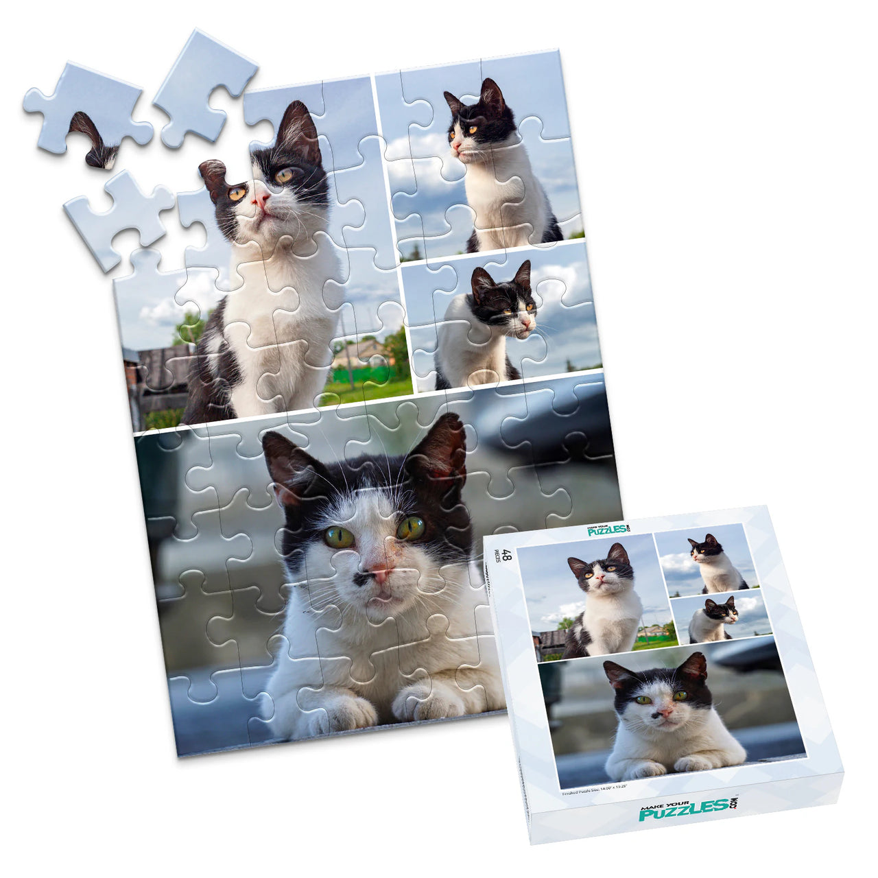 4 Collage Feature Left Photo Puzzle – Panorama - 48 piece and box