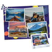 4 Collage Scattered Retro Photo Puzzle - 1000 piece and box