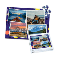 4 Collage Scattered Retro Photo Puzzle - 252 piece and box
