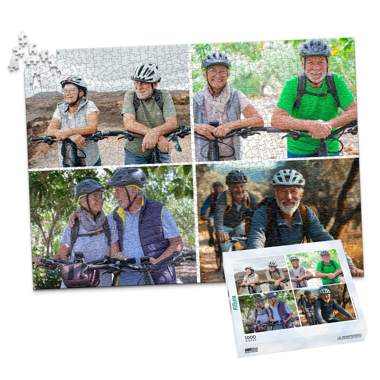 4 Collage Square Photo Puzzle – Grid - 1000 piece and box
