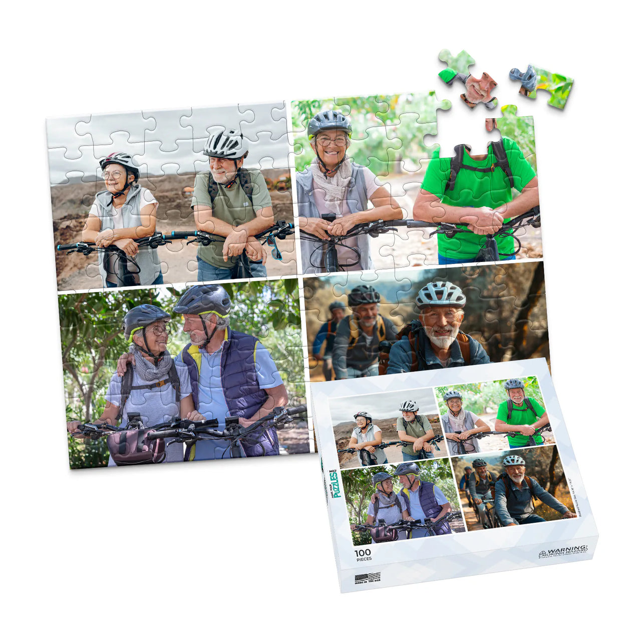 4 Collage Square Photo Puzzle – Grid - 100 piece and box