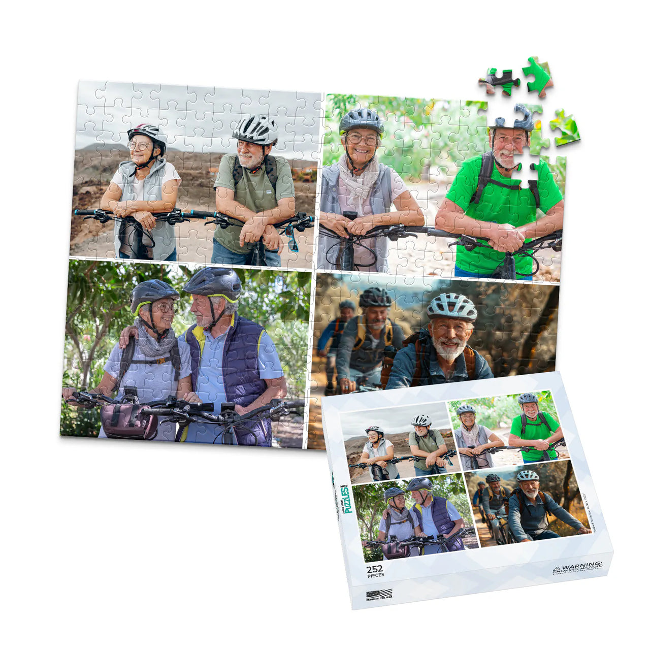 4 Collage Square Photo Puzzle – Grid - 252 piece and box