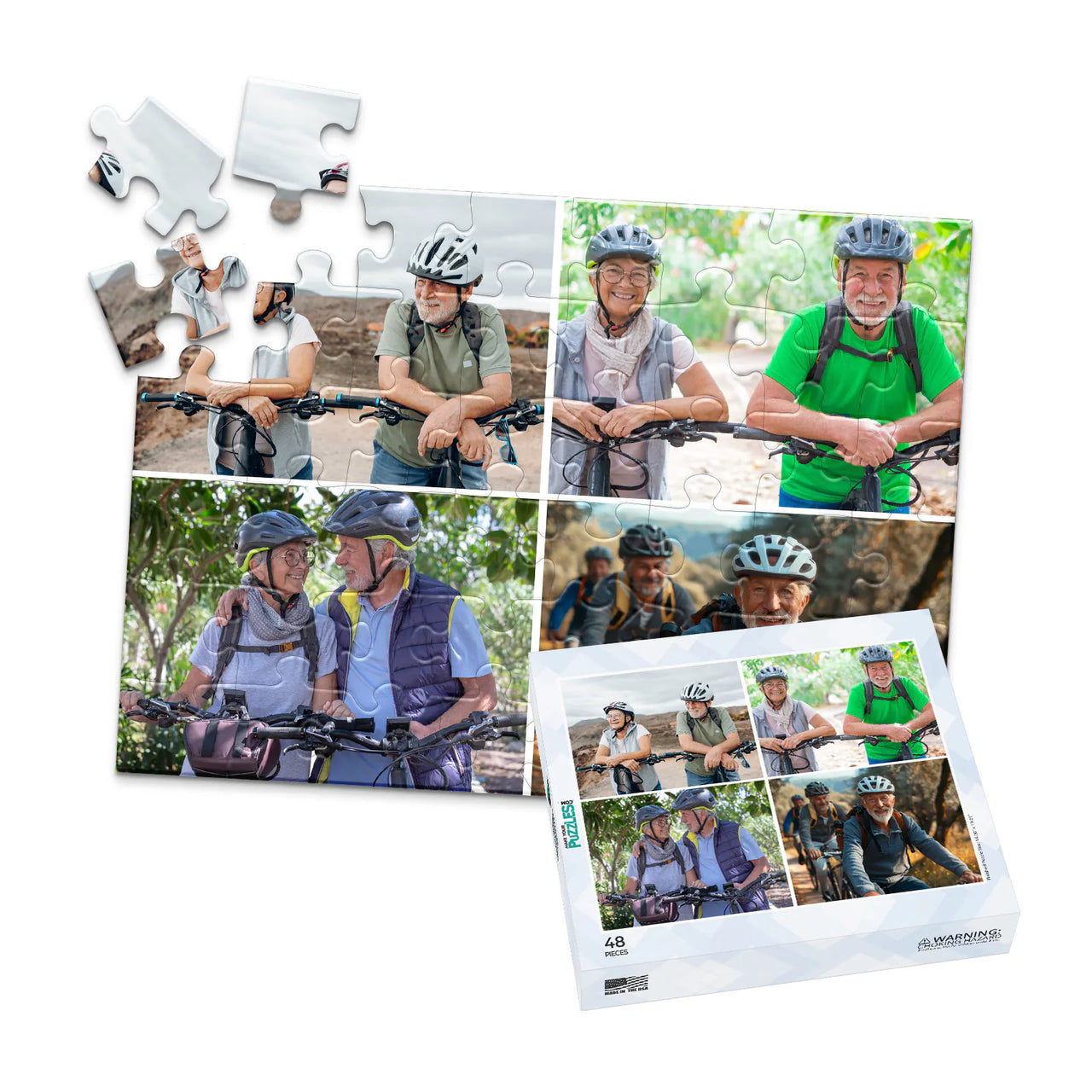 4 Collage Square Photo Puzzle – Grid - 48 piece and box