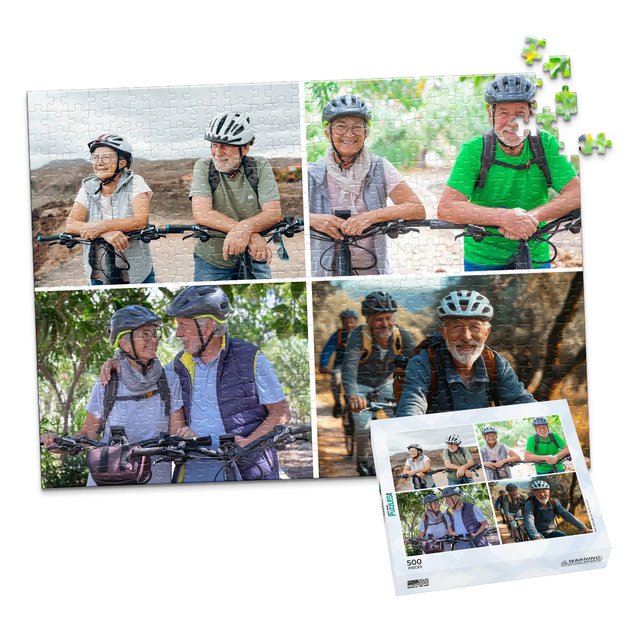 4 Collage Square Photo Puzzle – Grid - 500 piece and box