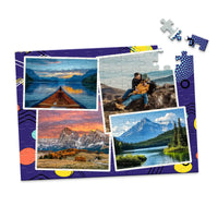 4 Collage Scattered Retro Photo Puzzle - 100 piece