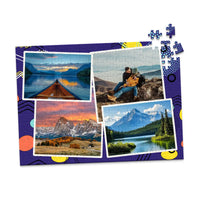 4 Collage Scattered Retro Photo Puzzle - 252 piece