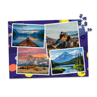 4 Collage Scattered Retro Photo Puzzle - 500 piece