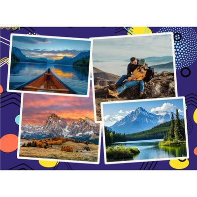 4 Collage Scattered Retro Photo Puzzle
