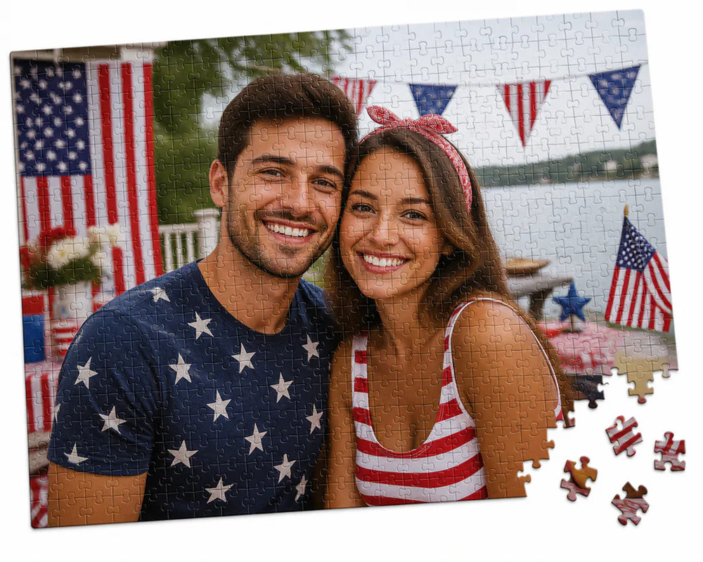 500 Piece 4th of July Photo Puzzle of couple 