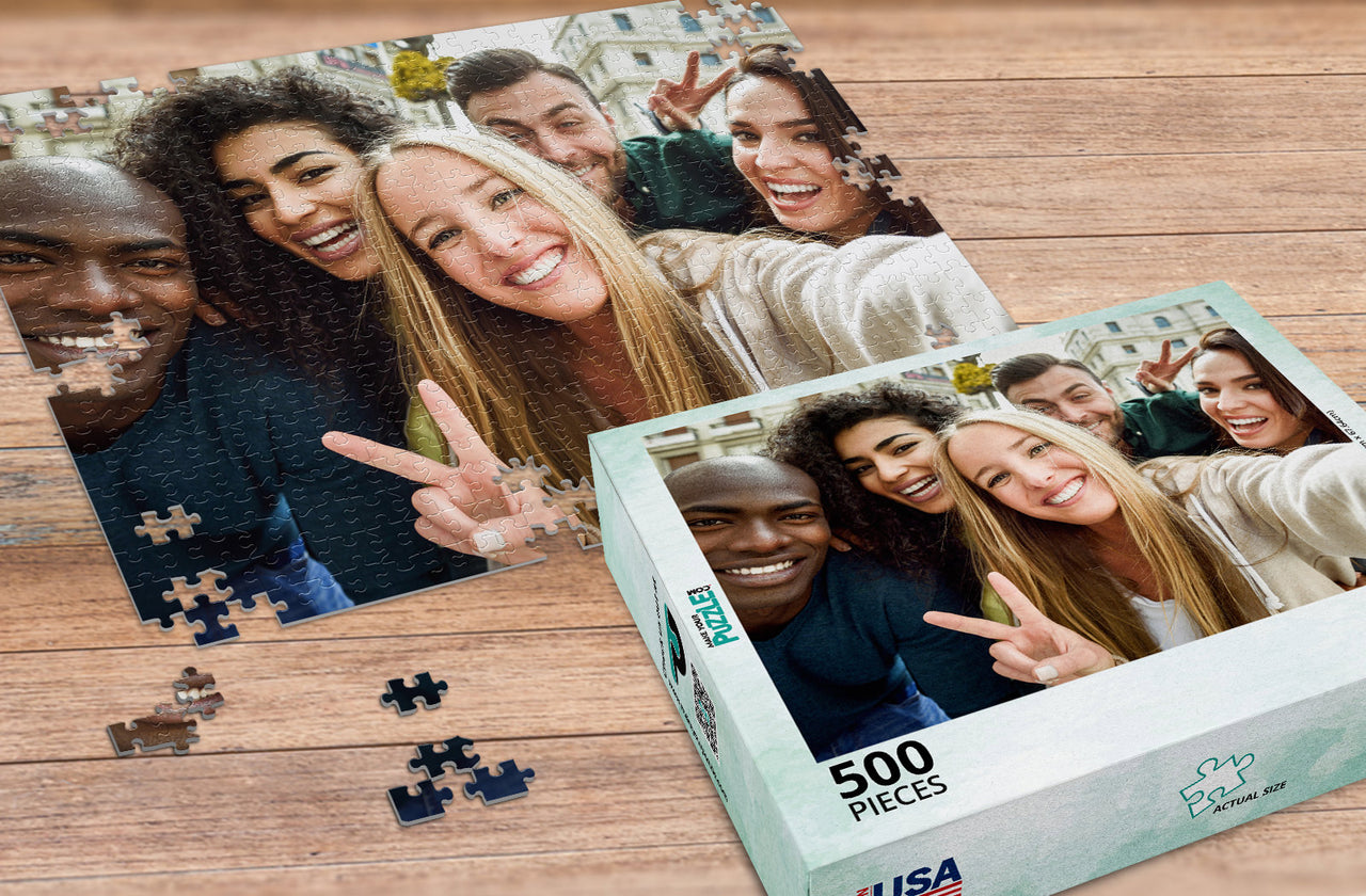500 piece photo puzzle with custom puzzle box