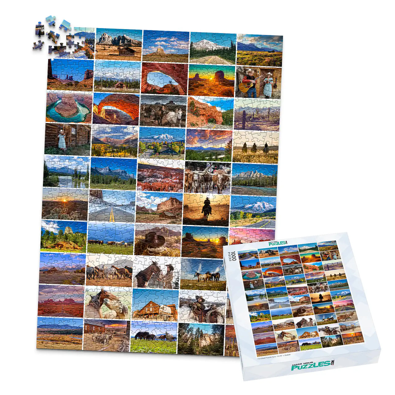 50 Collage Grid Photo Puzzle – Portrait - 1000 piece and box