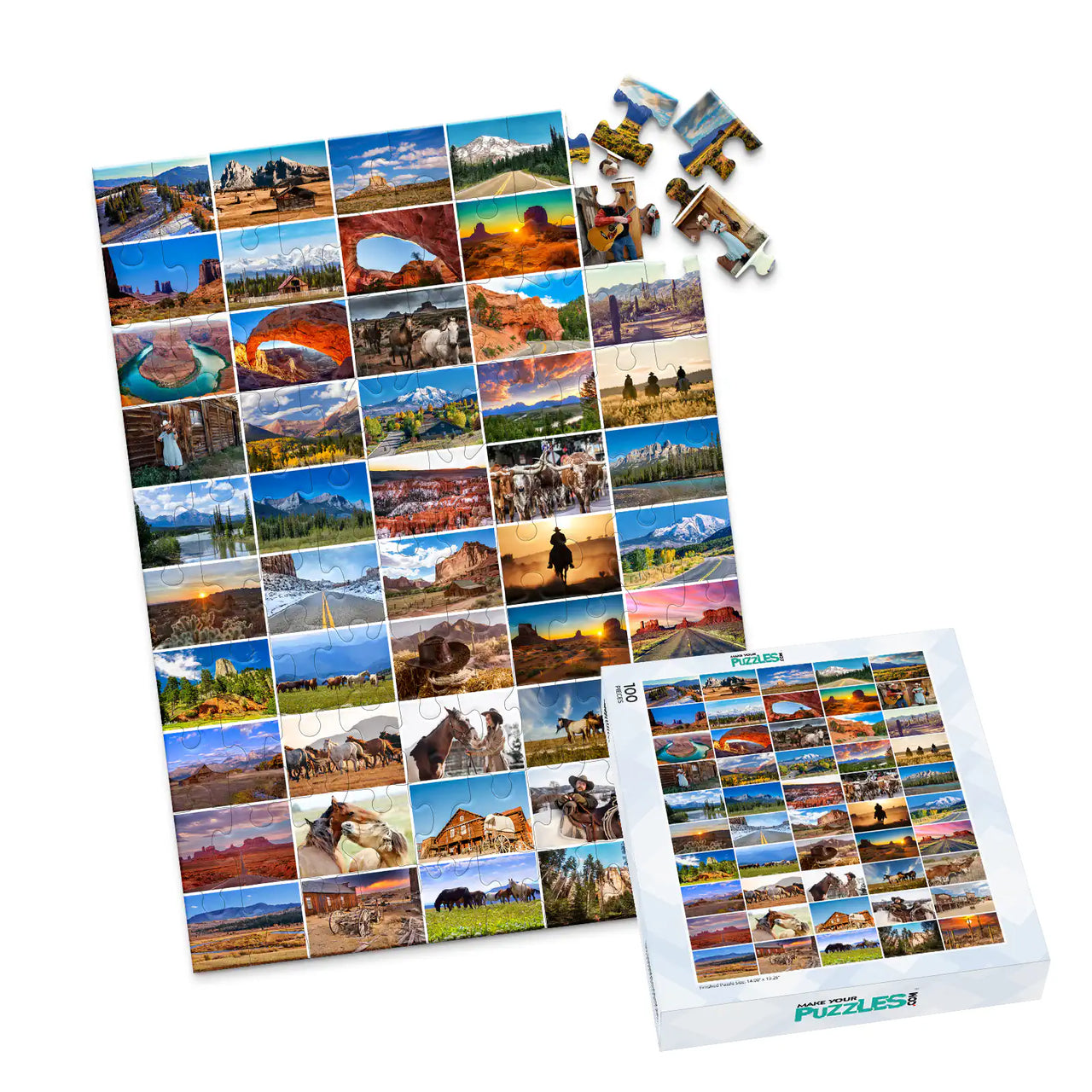 50 Collage Grid Photo Puzzle – Portrait - 100 piece and box