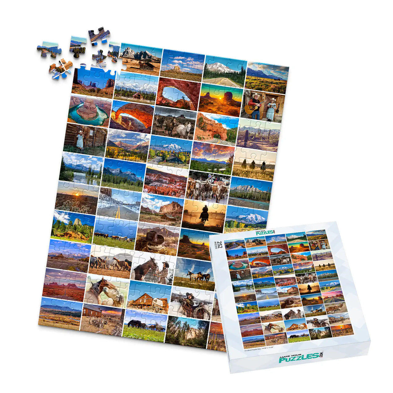50 Collage Grid Photo Puzzle – Portrait - 252 piece and box
