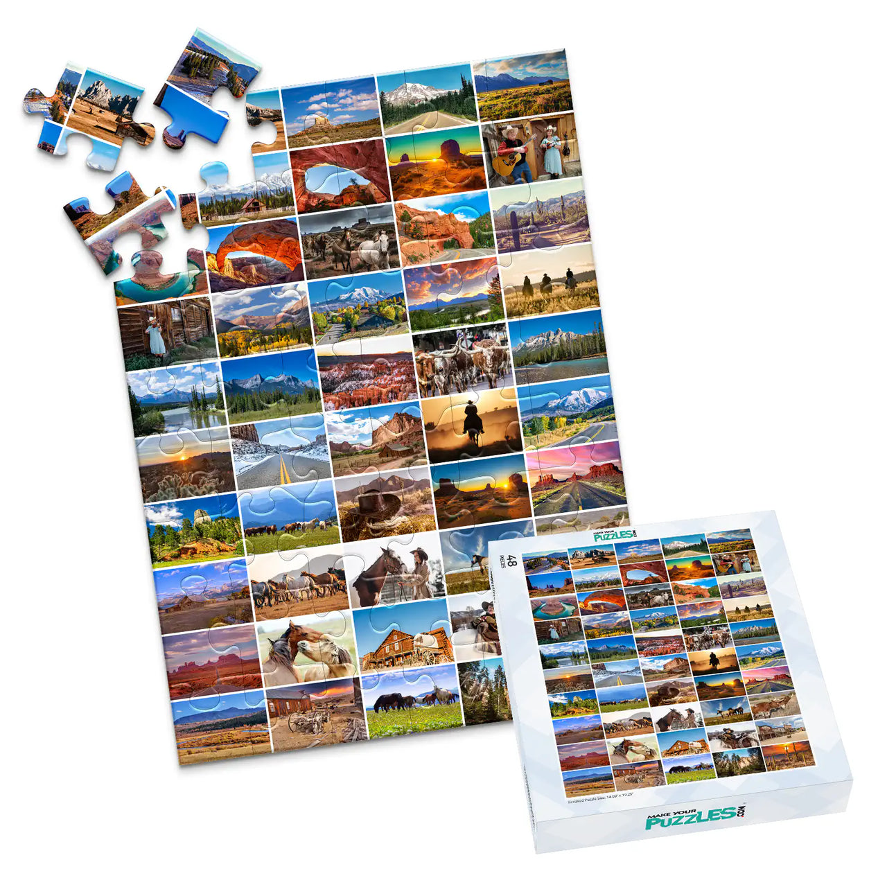 50 Collage Grid Photo Puzzle – Portrait - 48 piece and box