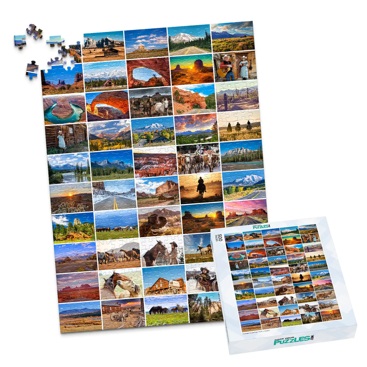 50 Collage Grid Photo Puzzle – Portrait - 500 piece and box