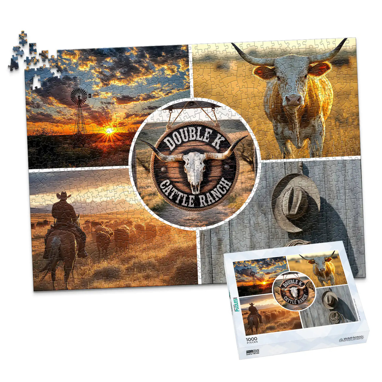 5 Collage Circle Photo Puzzle – Center - 1000 piece and box