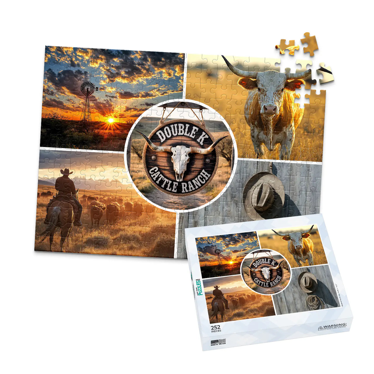 5 Collage Circle Photo Puzzle – Center - 252 piece and box
