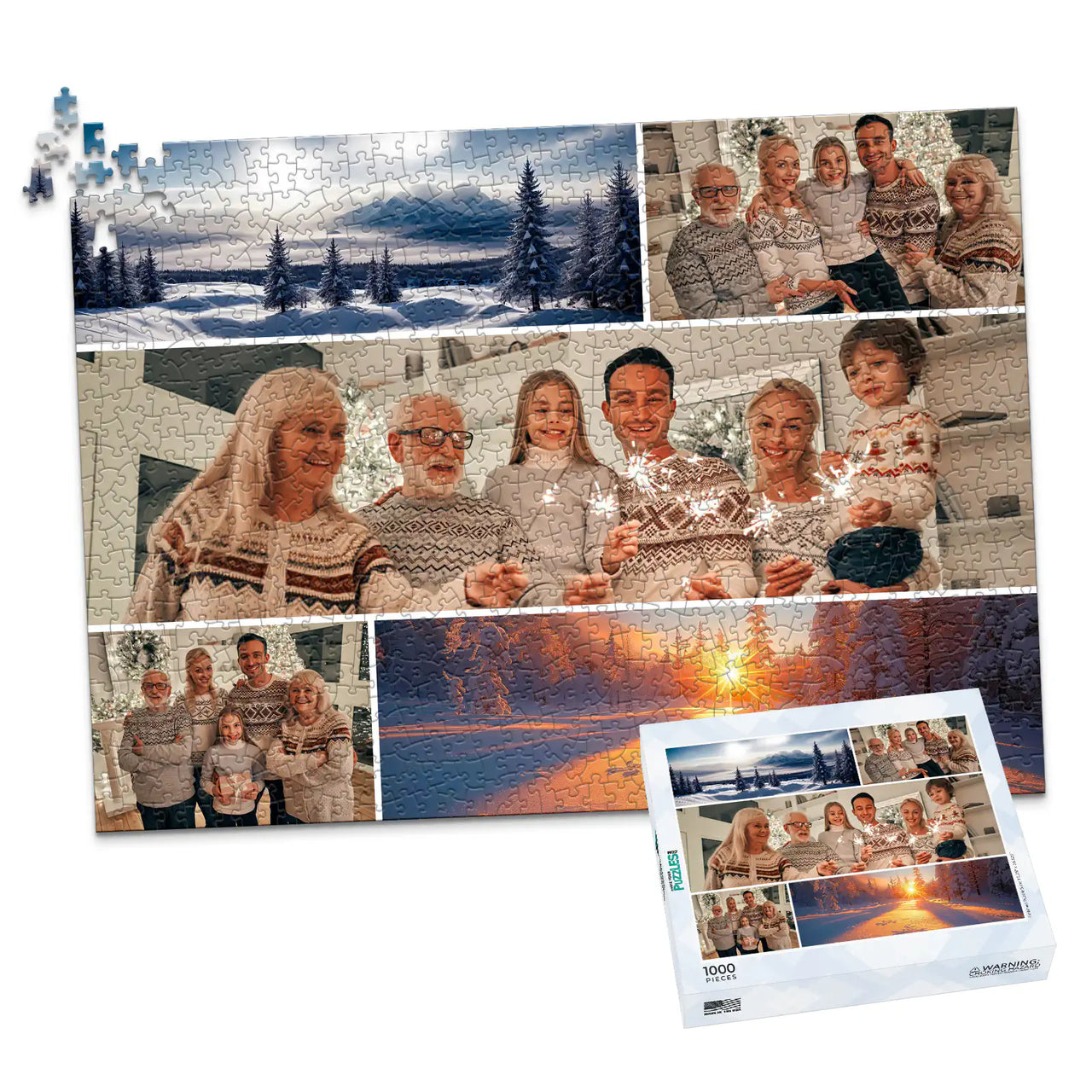 5 Collage Mosaic Photo Puzzle - 1000 piece and box