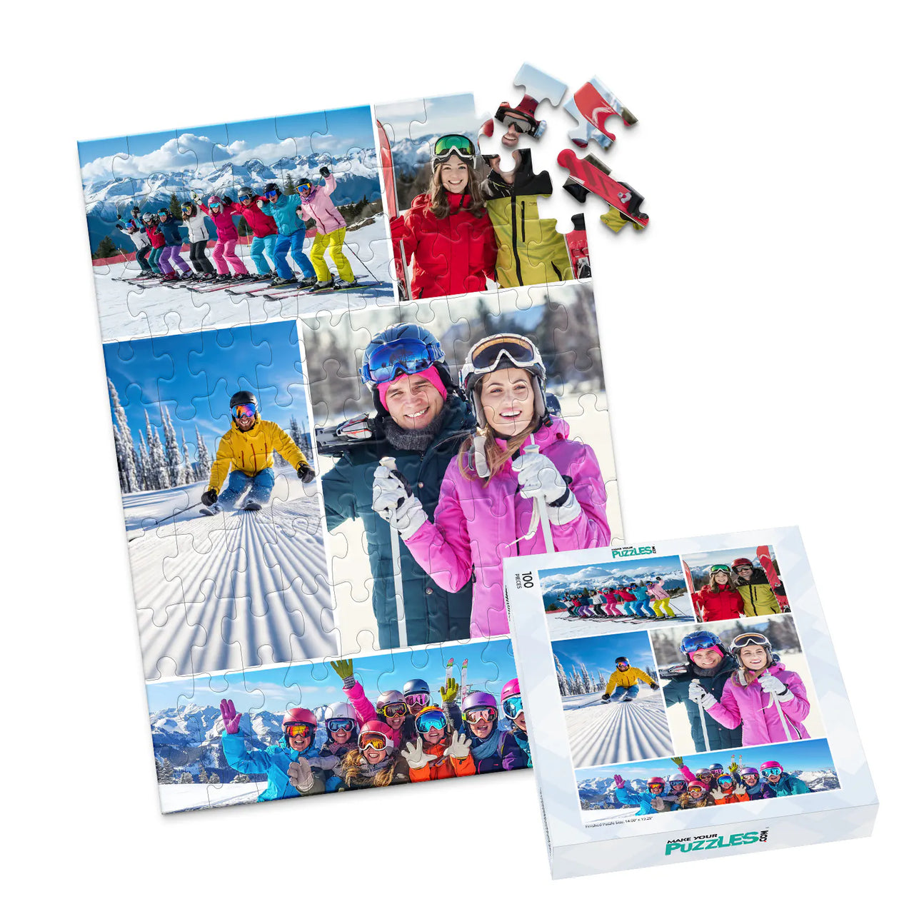 5 Collage Mosaic Photo Puzzle – Portrait - 100 piece and box