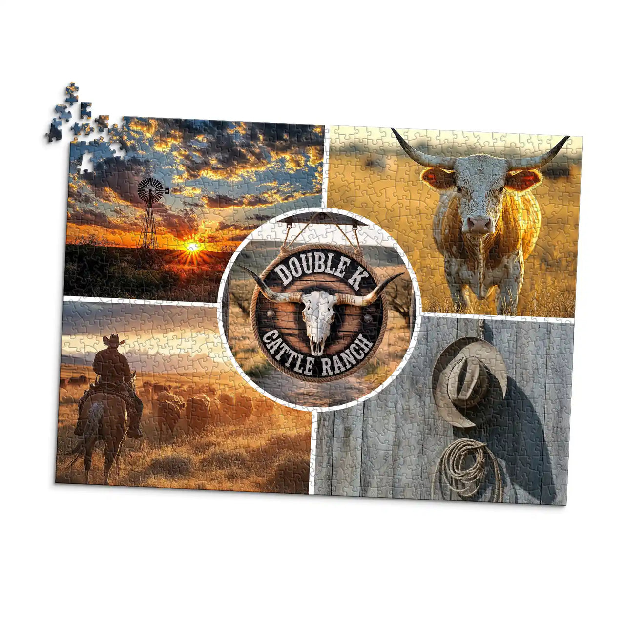 5 Collage Circle Photo Puzzle – Center - 1000 piece