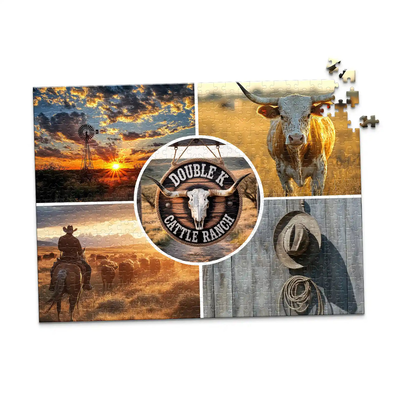 5 Collage Circle Photo Puzzle – Center - 500 piece