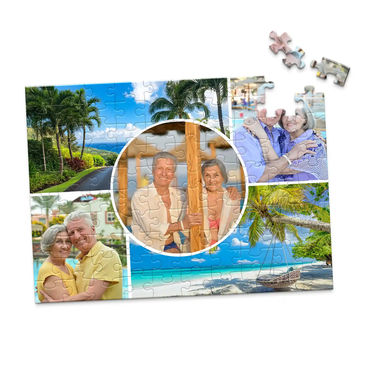 5 Collage Circle Photo Puzzle – Grid - 100 piece