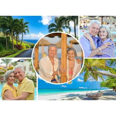 5 Collage Circle Photo Puzzle – Grid