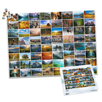 64 Collage Simple Grid Photo Puzzle – Landscape - 1000 piece and box