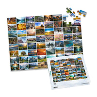 64 Collage Simple Grid Photo Puzzle – Landscape - 100 piece and box