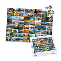 64 Collage Simple Grid Photo Puzzle – Landscape - 252 piece and box