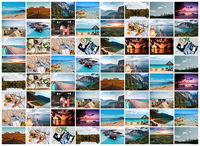 64 Collage Simple Grid Photo Puzzle – Landscape