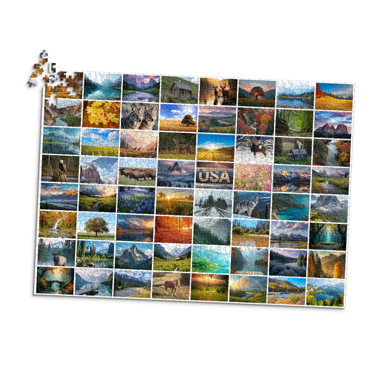 64 Photo Collage Grid Puzzle - 1000 piece