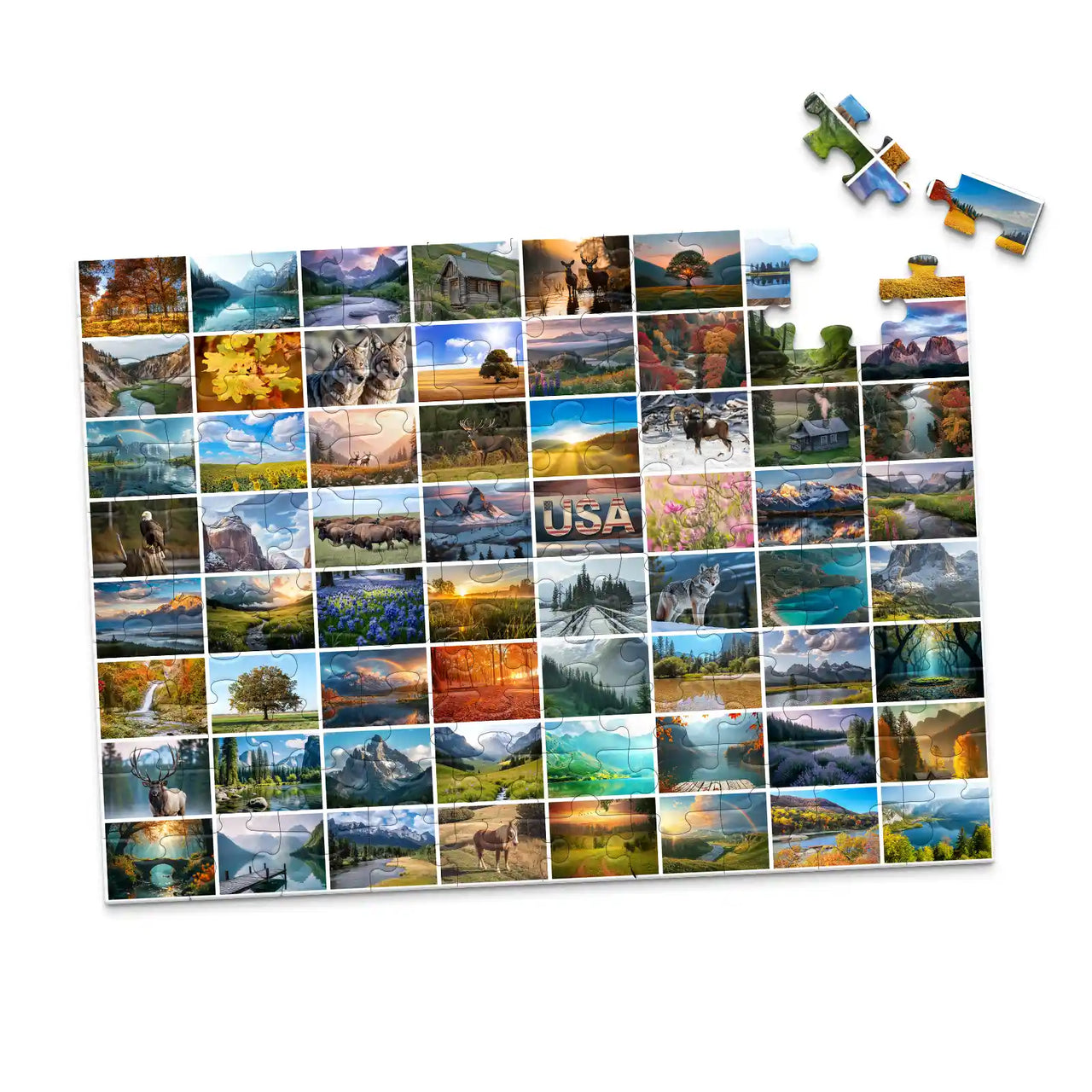 64 Photo Collage Grid Puzzle - 100 piece