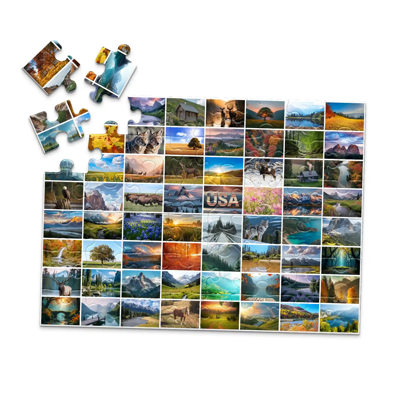 64 Photo Collage Grid Puzzle - 48 piece