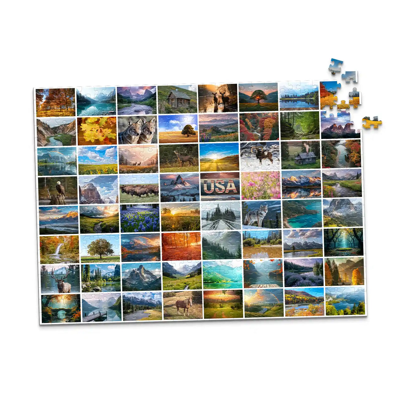 64 Photo Collage Grid Puzzle - 500 piece