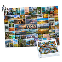 65 Collage Grid Photo Puzzle – Landscape - 1000 piece and box