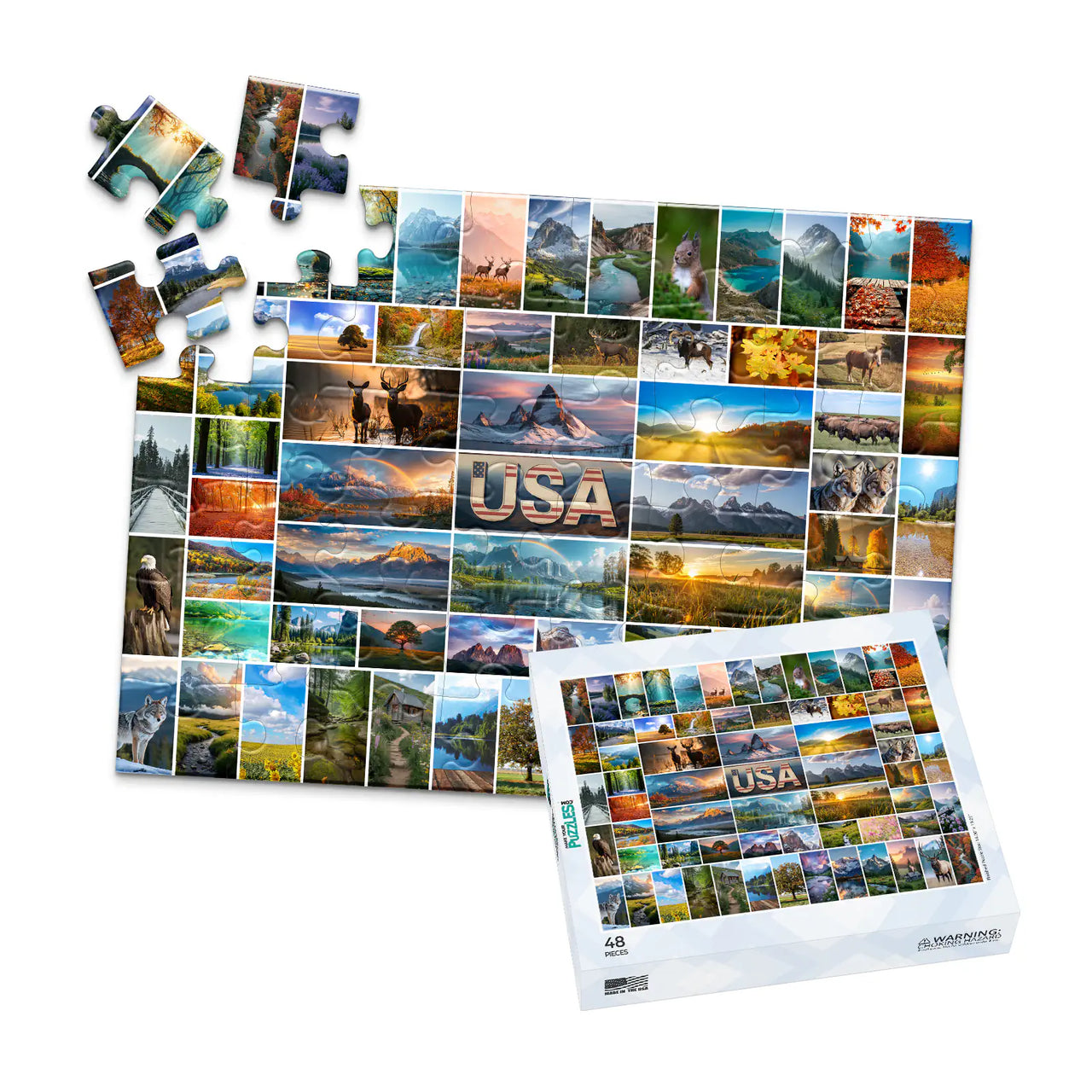 65 Collage Grid Photo Puzzle – Landscape - 48 piece and box