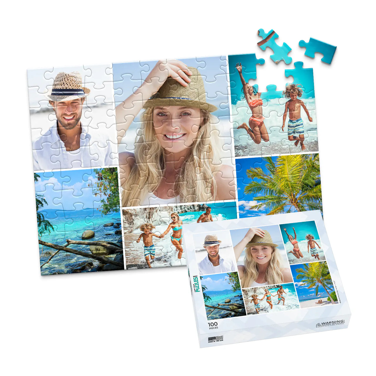 6 Collage Mosaic Photo Puzzle – Landscape - 100 piece and box