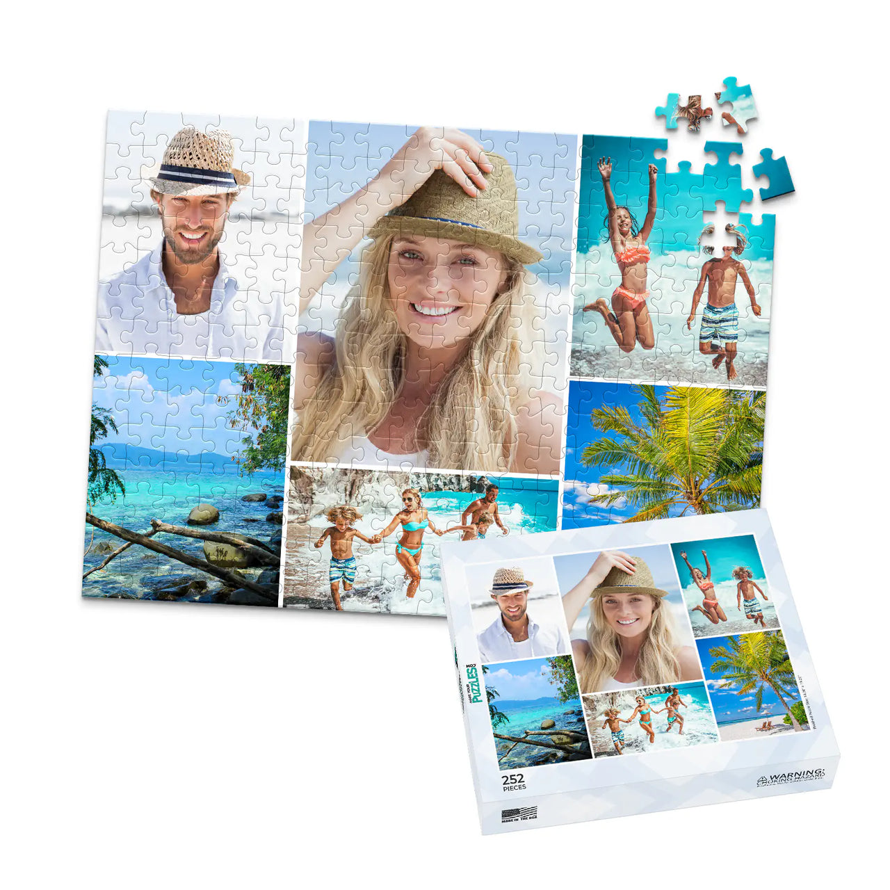 6 Collage Mosaic Photo Puzzle – Landscape - 252 piece and box