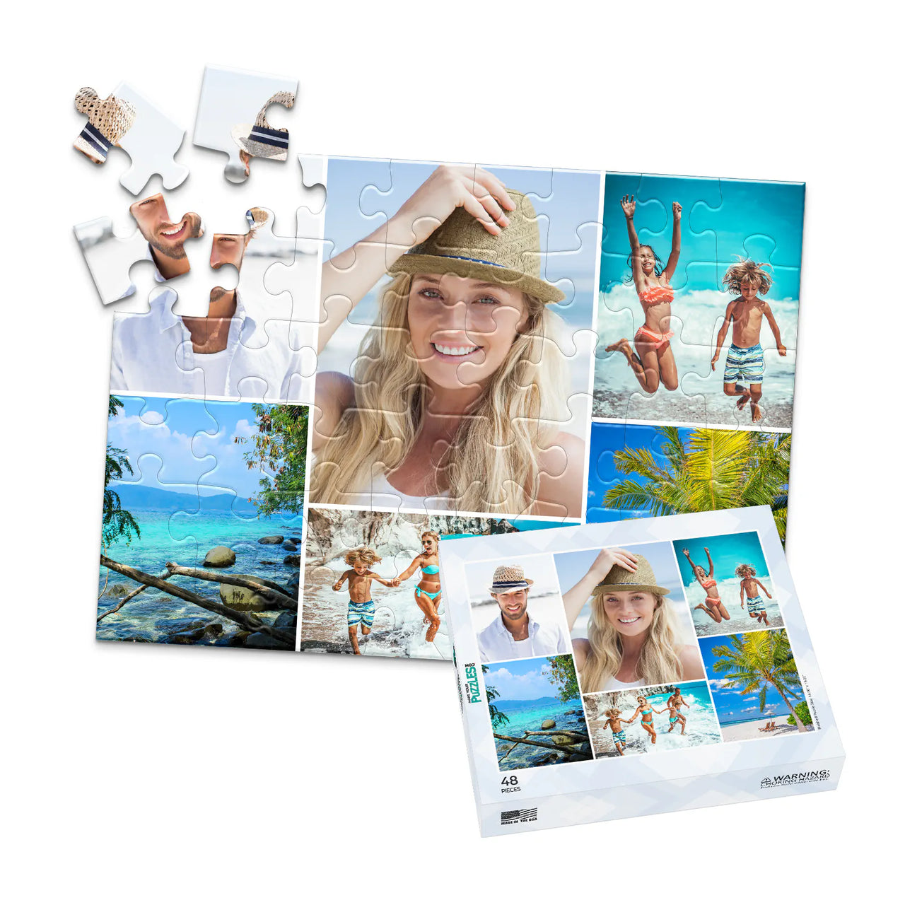 6 Collage Mosaic Photo Puzzle – Landscape - 48 piece and box