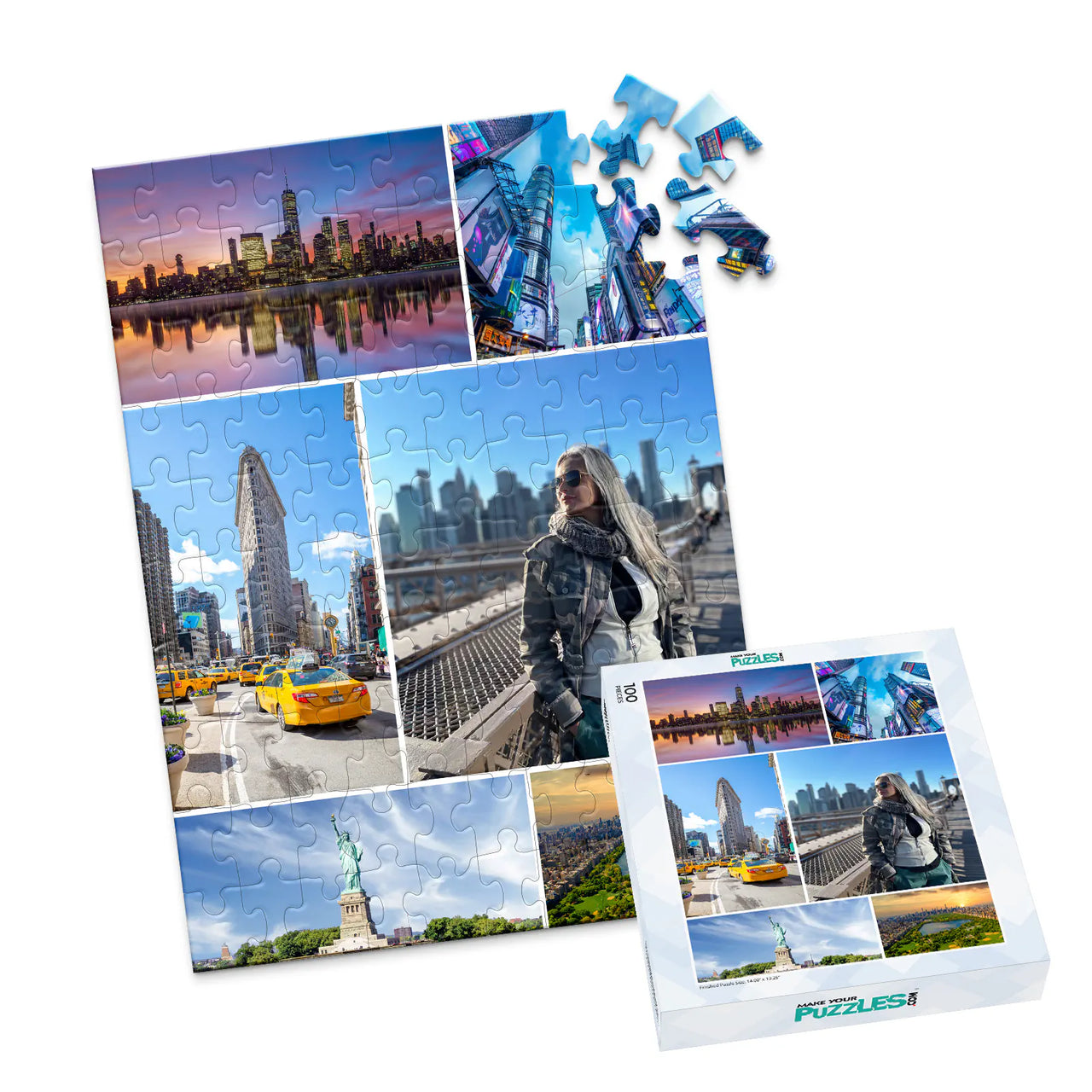 6 Collage Mosaic Photo Puzzle – Portrait - 100 piece and box