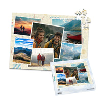 6 Collage Scattered Retro Photo Puzzle - 252 piece and box