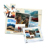 6 Collage Scattered Retro Photo Puzzle - 48 piece and box