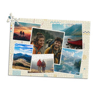 6 Collage Scattered Retro Photo Puzzle - 1000 piece
