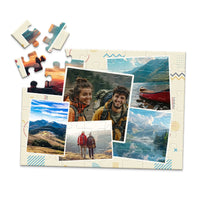 6 Collage Scattered Retro Photo Puzzle - 48 piece