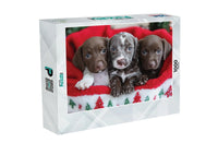 Thumbnail for Christmas Cuddle Trio German Shorthaired Pointer Puppies Puzzle 1000 pieces puzzle box | MakeYourPuzzles