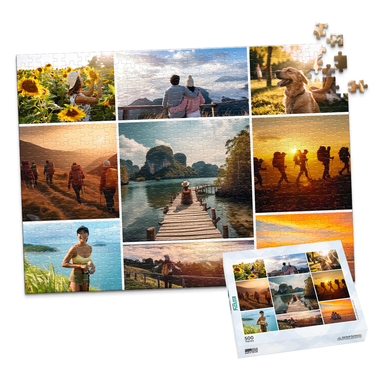 9 Collage Mosaic Photo Puzzle – Landscape - 500 piece and box