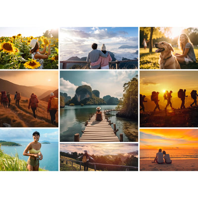 9 Collage Mosaic Photo Puzzle – Landscape